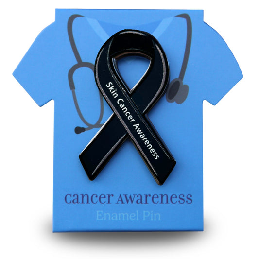 Skin Cancer Awareness Ribbon Pin With Magnet