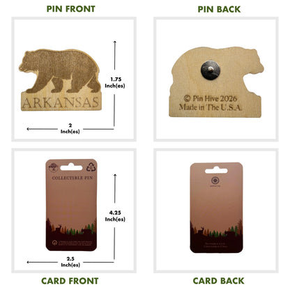Arkansas Black Bear - Wooden Pin & Magnet