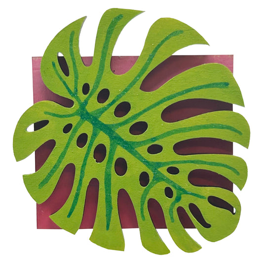Monstera Leaf - Wooden Pin & Magnet