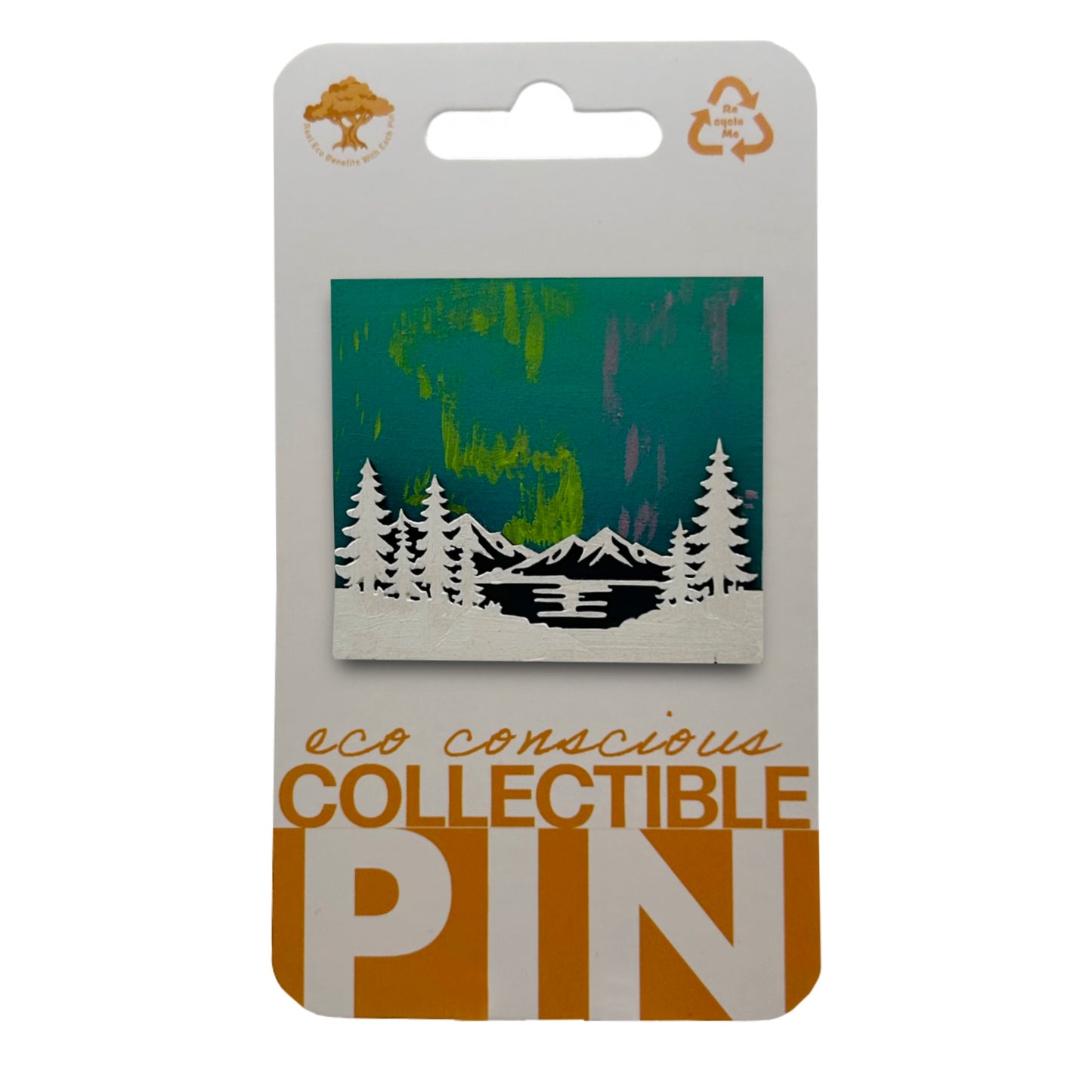 Northern Lights - Wooden Pin & Magnet