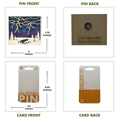 Lightning in Forest - Wooden Pin & Magnet