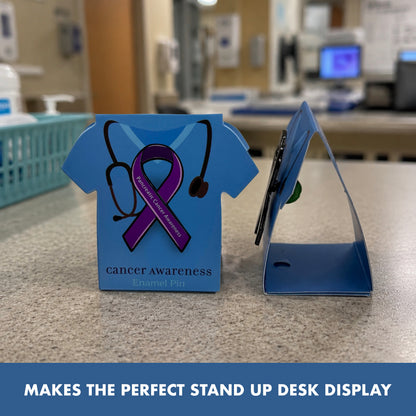 Pancreatic Cancer Awareness Ribbon Pin With Magnet