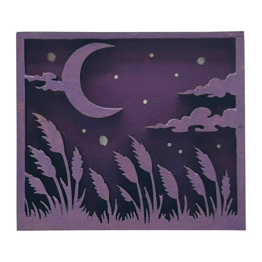 Midnight Wheat Field - Wooden Pin & Magnet