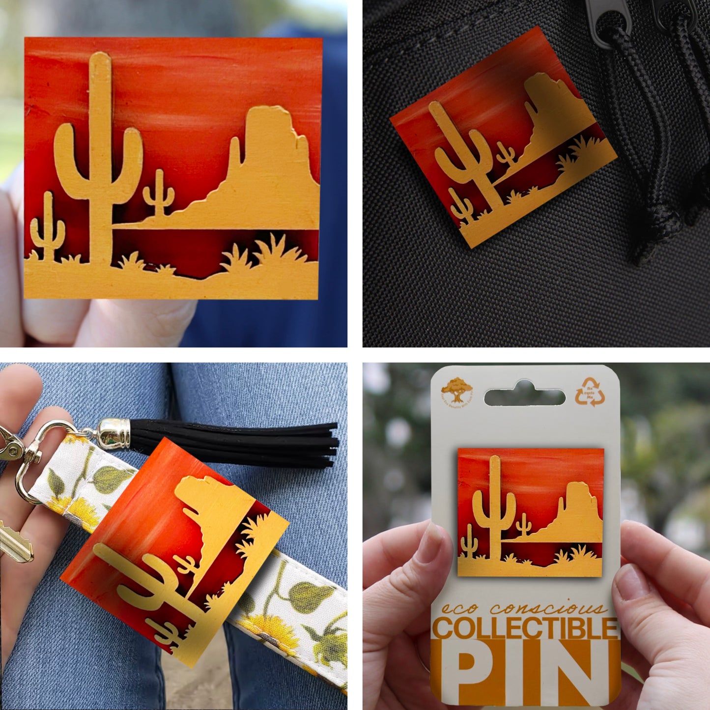 Desert Scene - Wooden Pin & Magnet