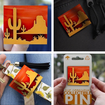 Desert Scene - Wooden Pin & Magnet