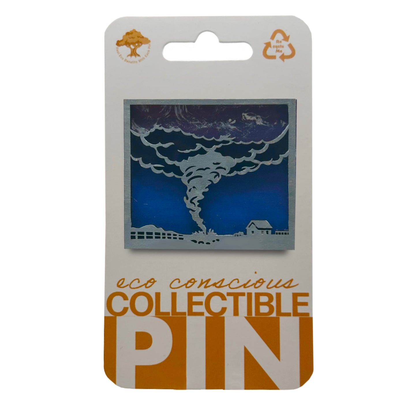 Tornado at Farm - Wooden Pin & Magnet