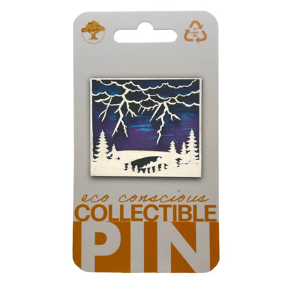 Lightning in Forest - Wooden Pin & Magnet