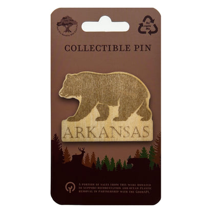Arkansas Black Bear - Wooden Pin & Magnet