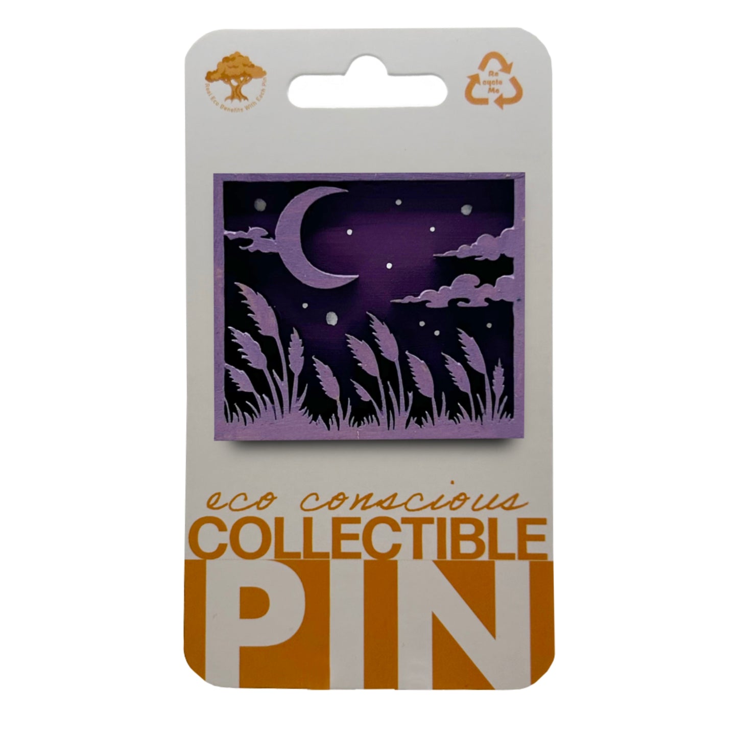 Midnight Wheat Field - Wooden Pin & Magnet