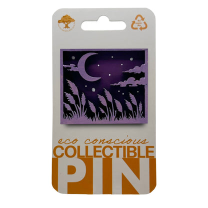 Midnight Wheat Field - Wooden Pin & Magnet
