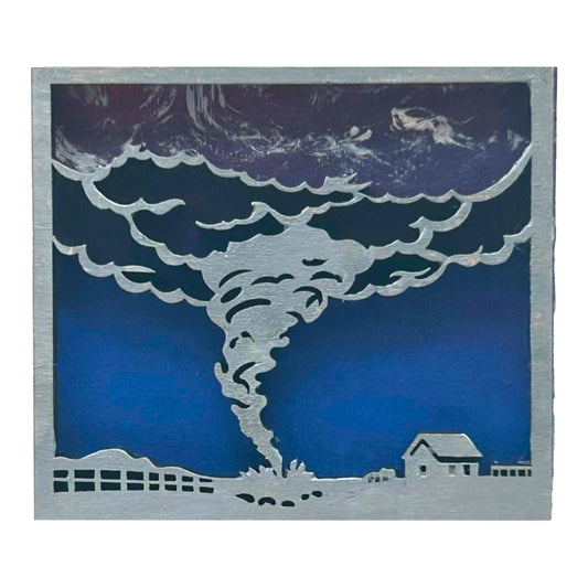 Tornado at Farm - Wooden Pin & Magnet