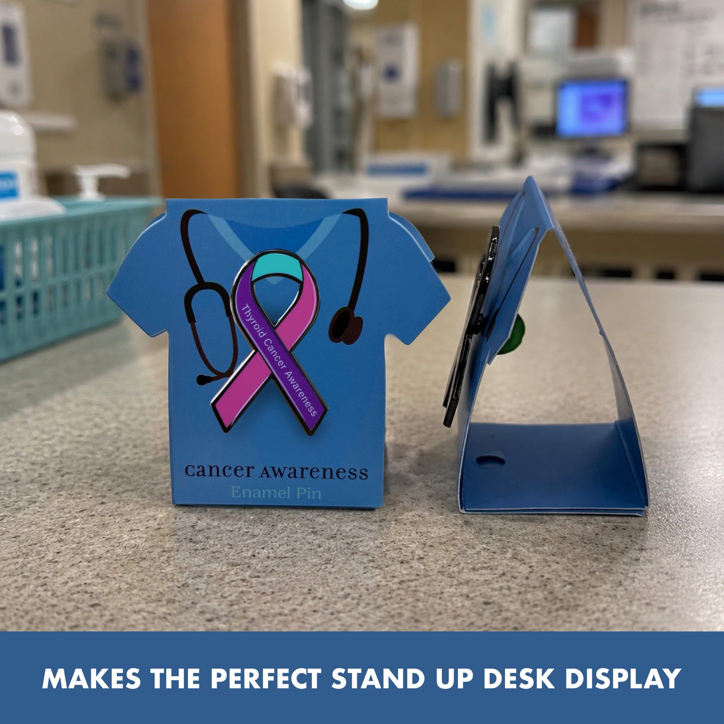 Thyroid Cancer Awareness Ribbon Pin With Magnet