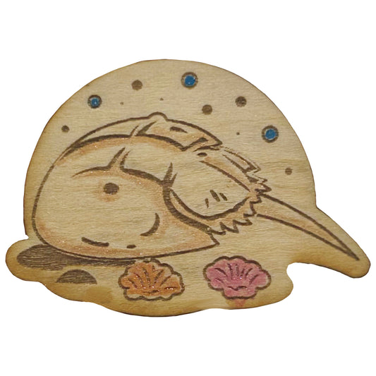 Horseshoe Crab - Wooden Pin & Magnet