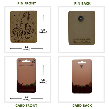 Squid - Wooden Pin & Magnet