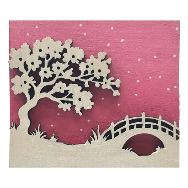 Cherry Blossom Tree - Wooden Pin & Magnet