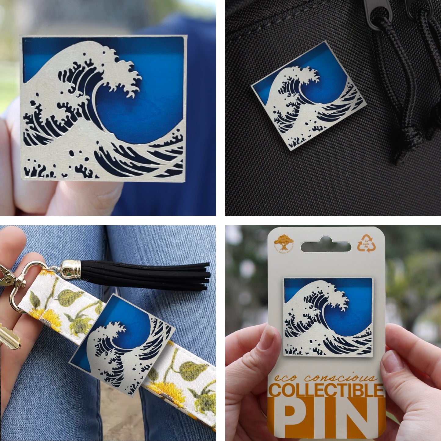 Kanagawa Wave - Wooden Pin & Magnet