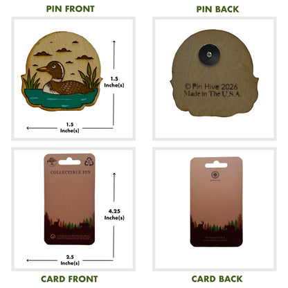 Duck on Water - Wooden Pin & Magnet