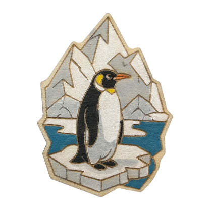 Penguin on Iceberg - Wooden Pin & Magnet