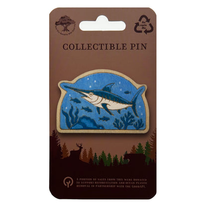 Blue Marlin - Wooden Pin & Magnet