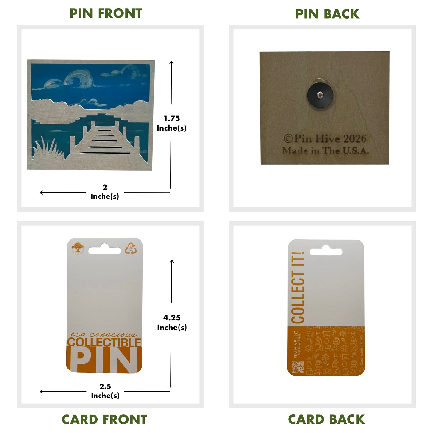 Dock on Water - Wooden Pin & Magnet