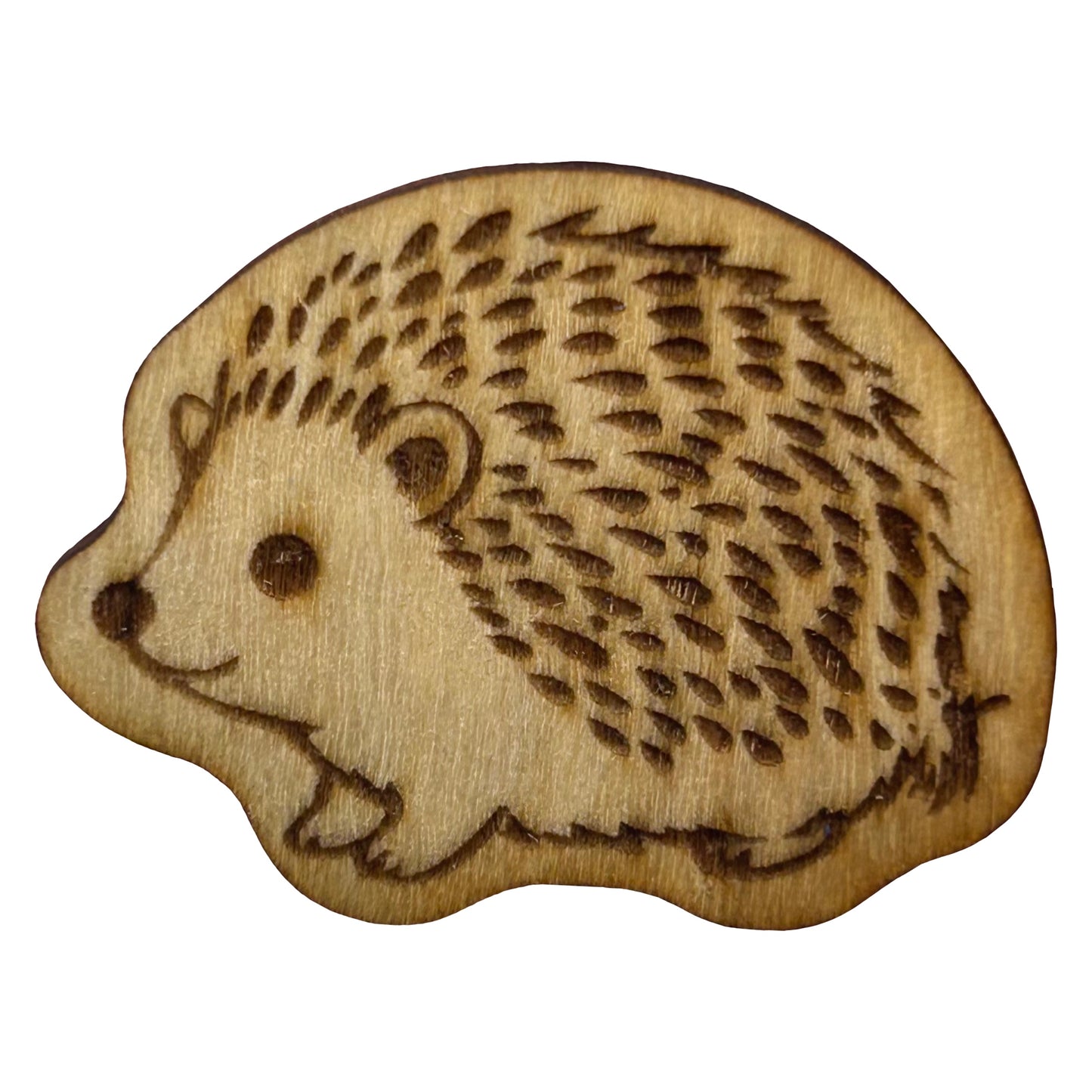 Hedgehog - Wooden Lapel Pin & Magnet