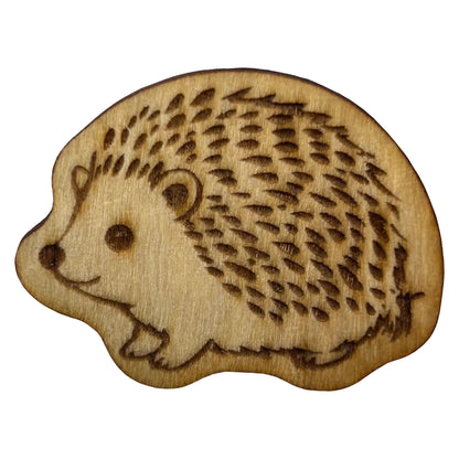 Hedgehog - Wooden Lapel Pin & Magnet