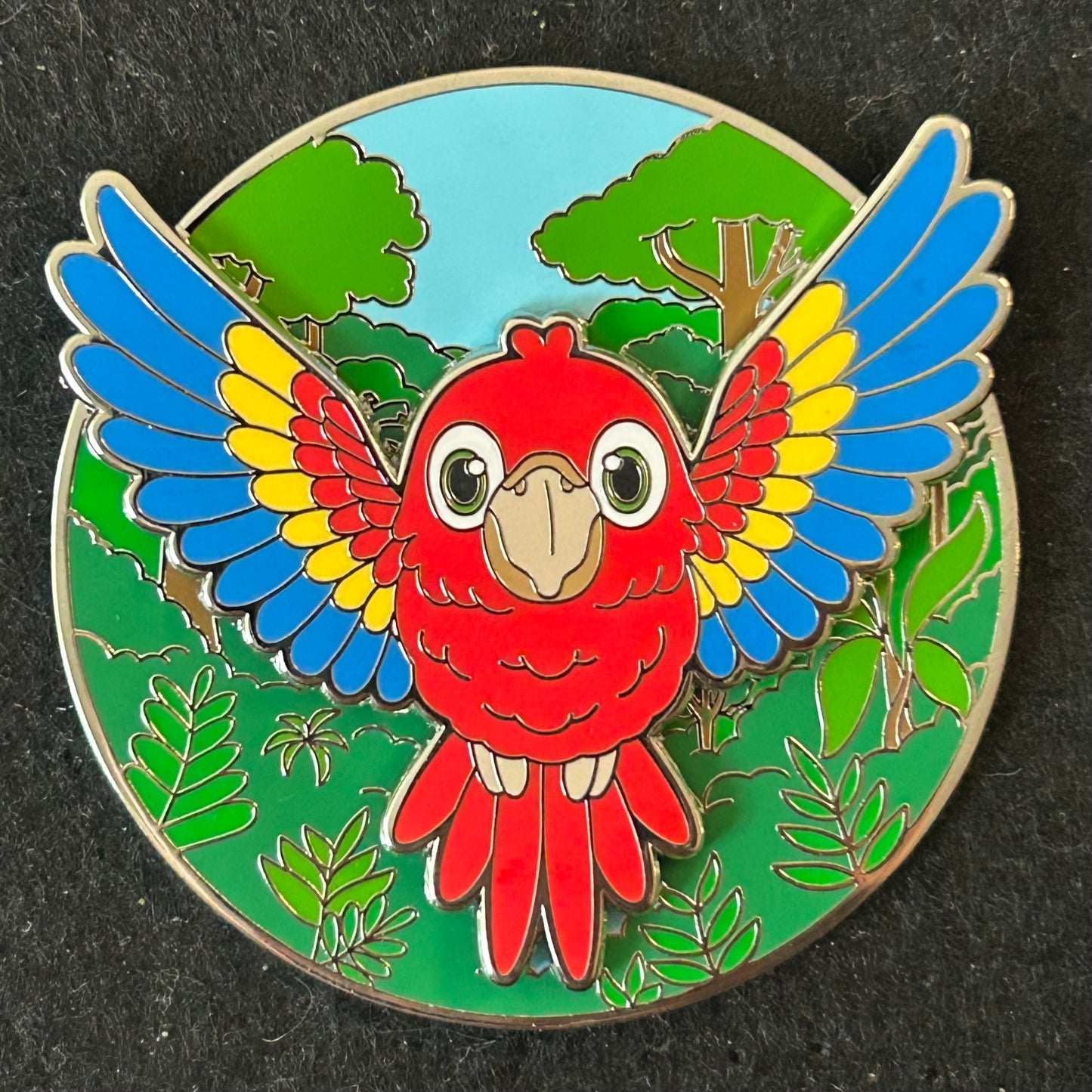 2025 - Kawaii Scarlet Macaw Flying In Rainforest - Pin on Pin
