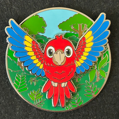 2025 - Kawaii Scarlet Macaw Flying In Rainforest - Pin on Pin
