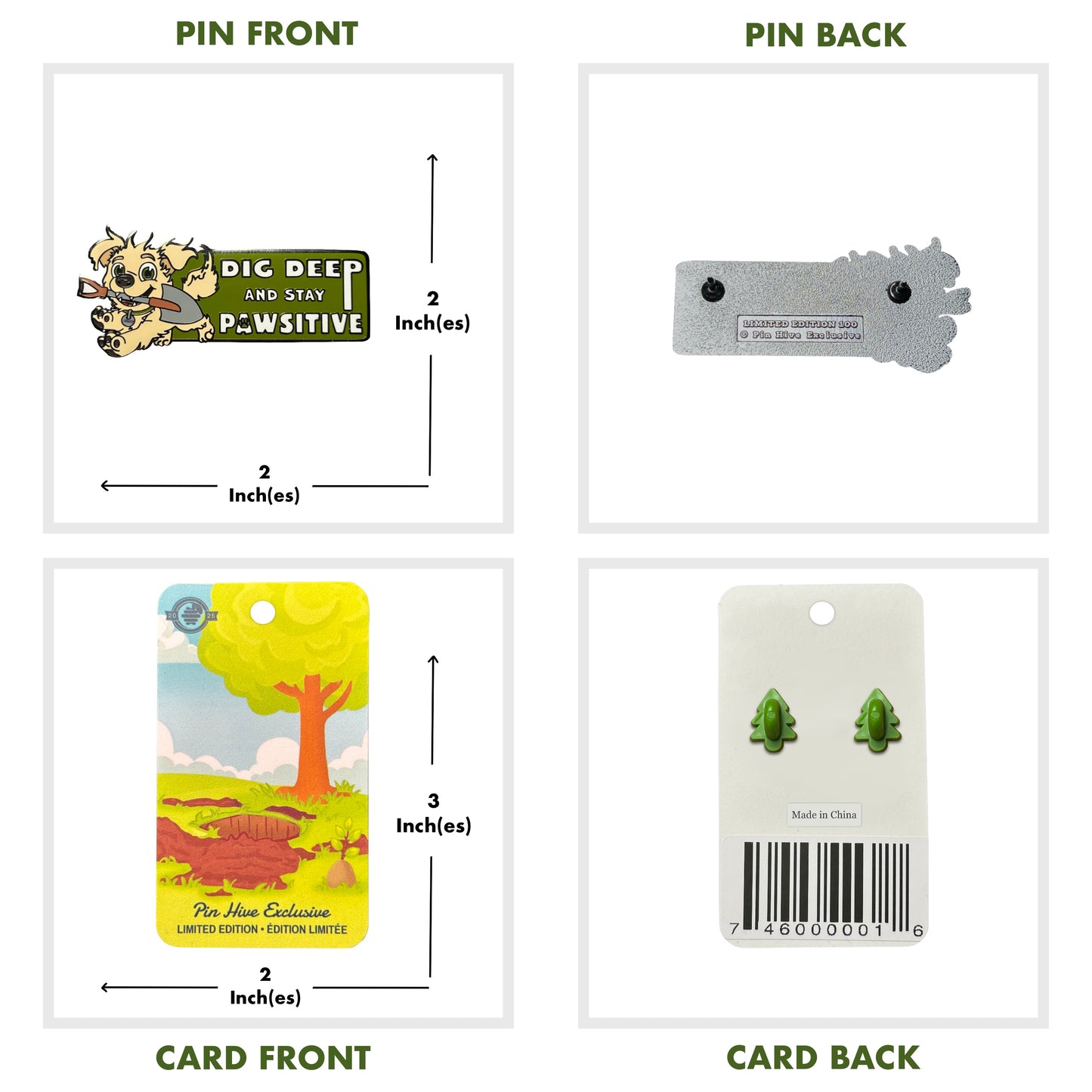 Dig Deep and Stay Pawsitive Pin With Magnet - LE 100