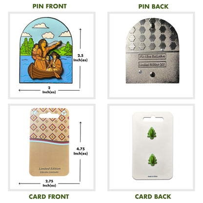 Sacagawea, Lewis, and Clark Pin With Magnet - Traveling Down the Missouri River - LE 200
