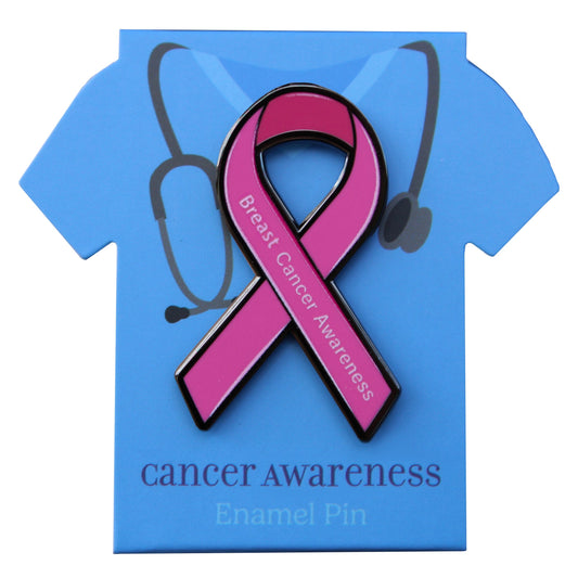Breast Cancer Awareness Ribbon Pin With Magnet
