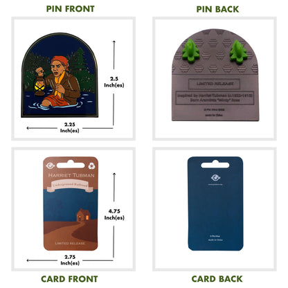 Harriet Tubman Pin With Magnet - Traveling The Underground Railroad