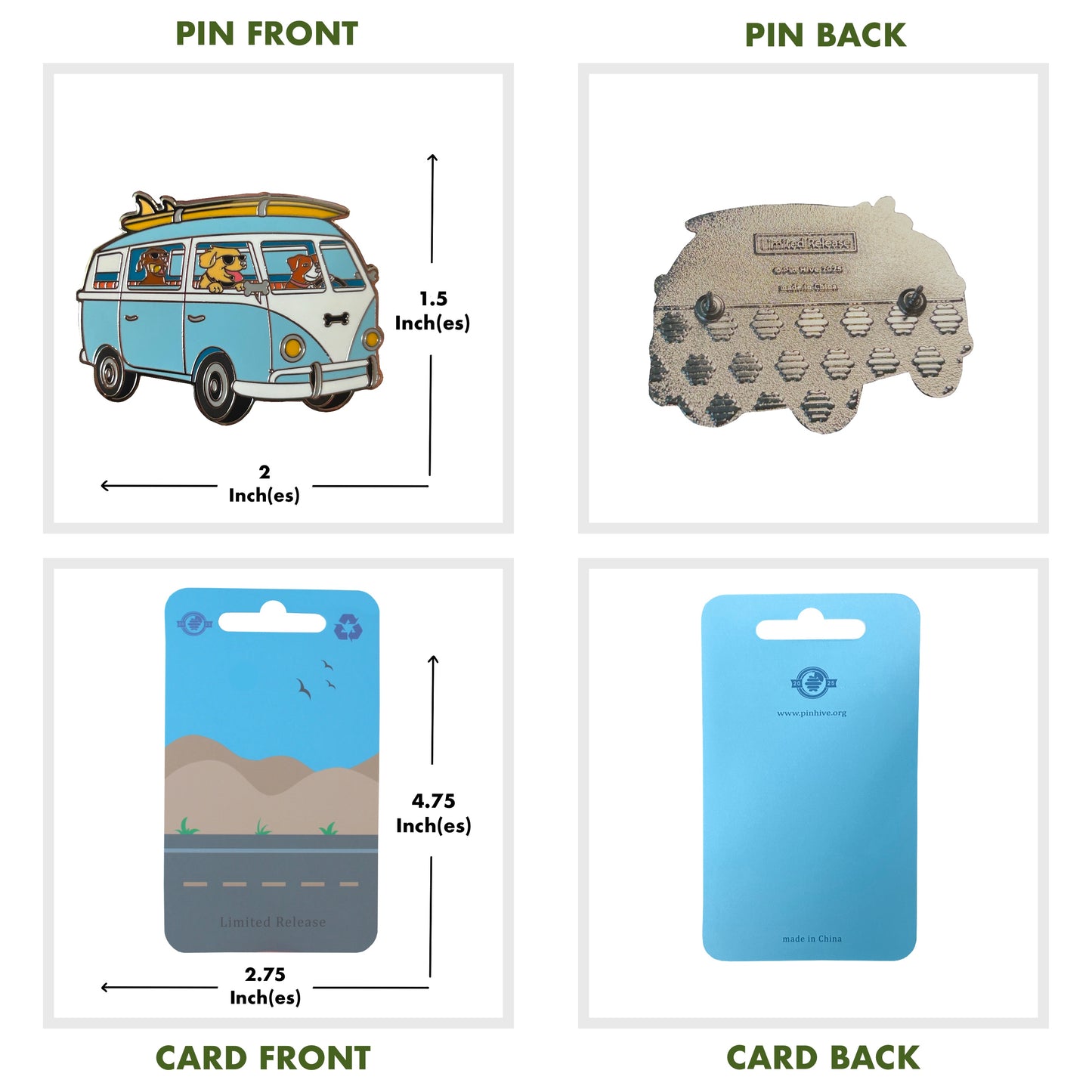 Canine Cruiser Pin With Magnet - Dogs Driving Bus