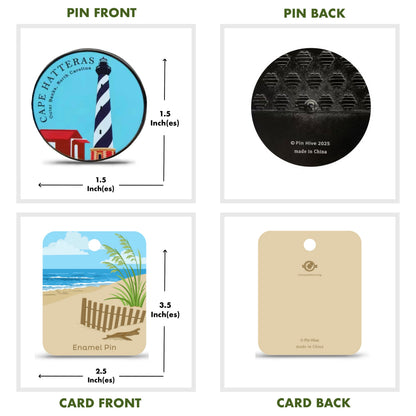 Cape Hatteras Lighthouse Pin With Magnet - Outer Banks, North Carolina