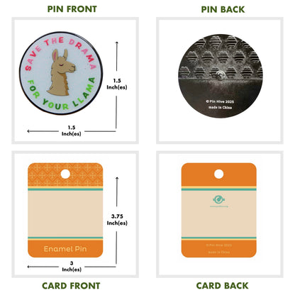 Save the Drama For Your Llama Glitter Pin With Magnet