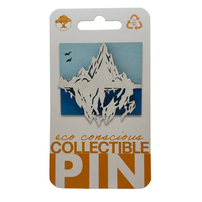 White Glacier in Ocean - Wooden Pin & Magnet