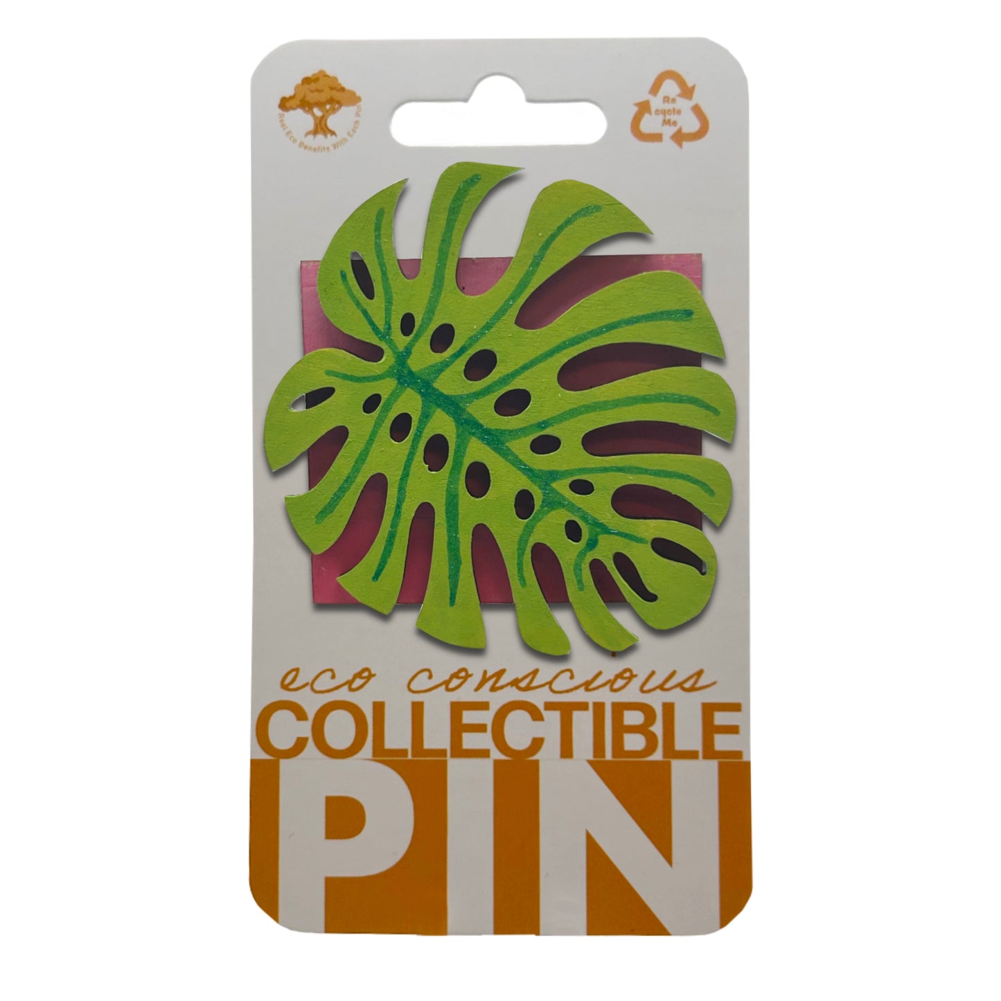 Monstera Leaf - Wooden Pin & Magnet