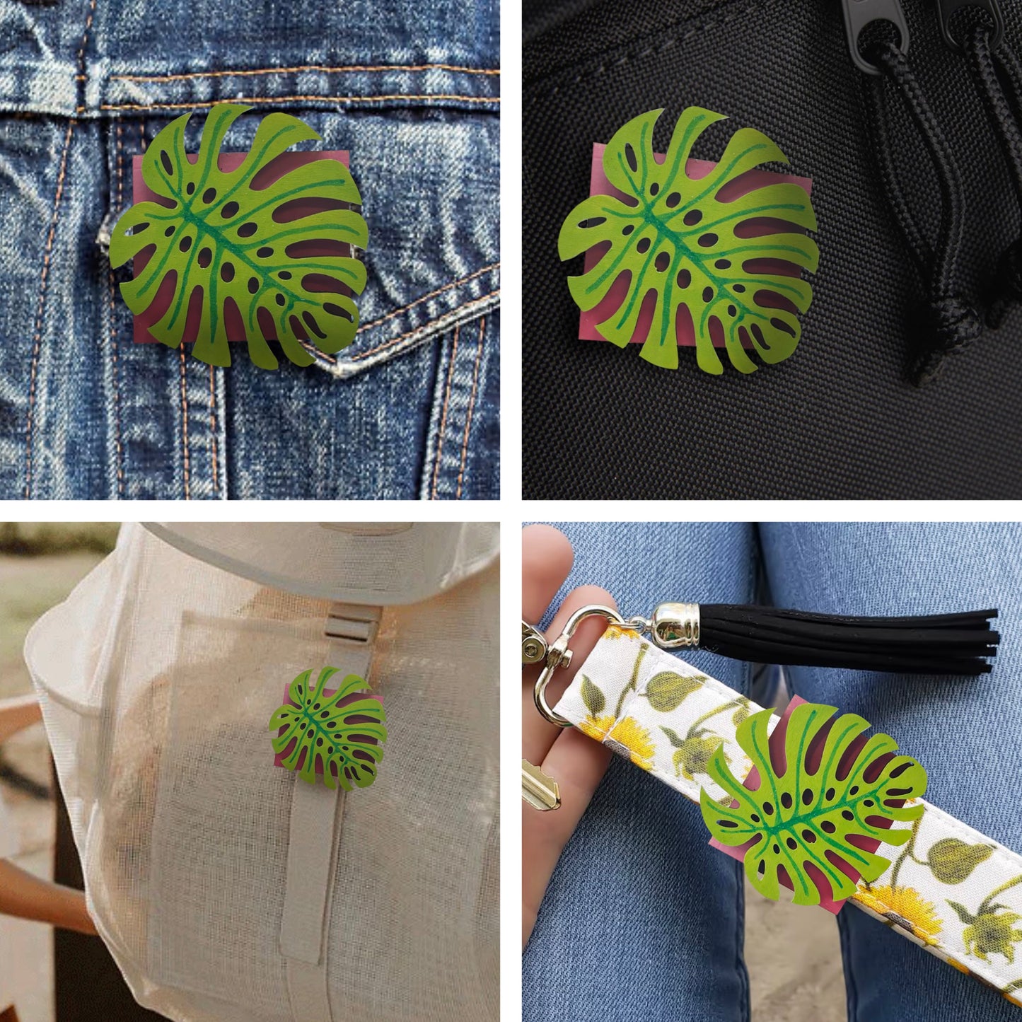 Monstera Leaf - Wooden Pin & Magnet