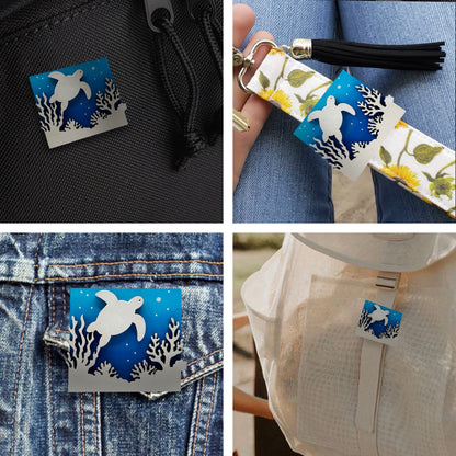 Turtle at Coral Reef - Wooden Pin & Magnet