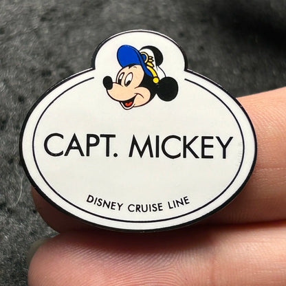 Vintage - Captain Mickey - Disney Cruise Line - Name Tag - Disney Pin