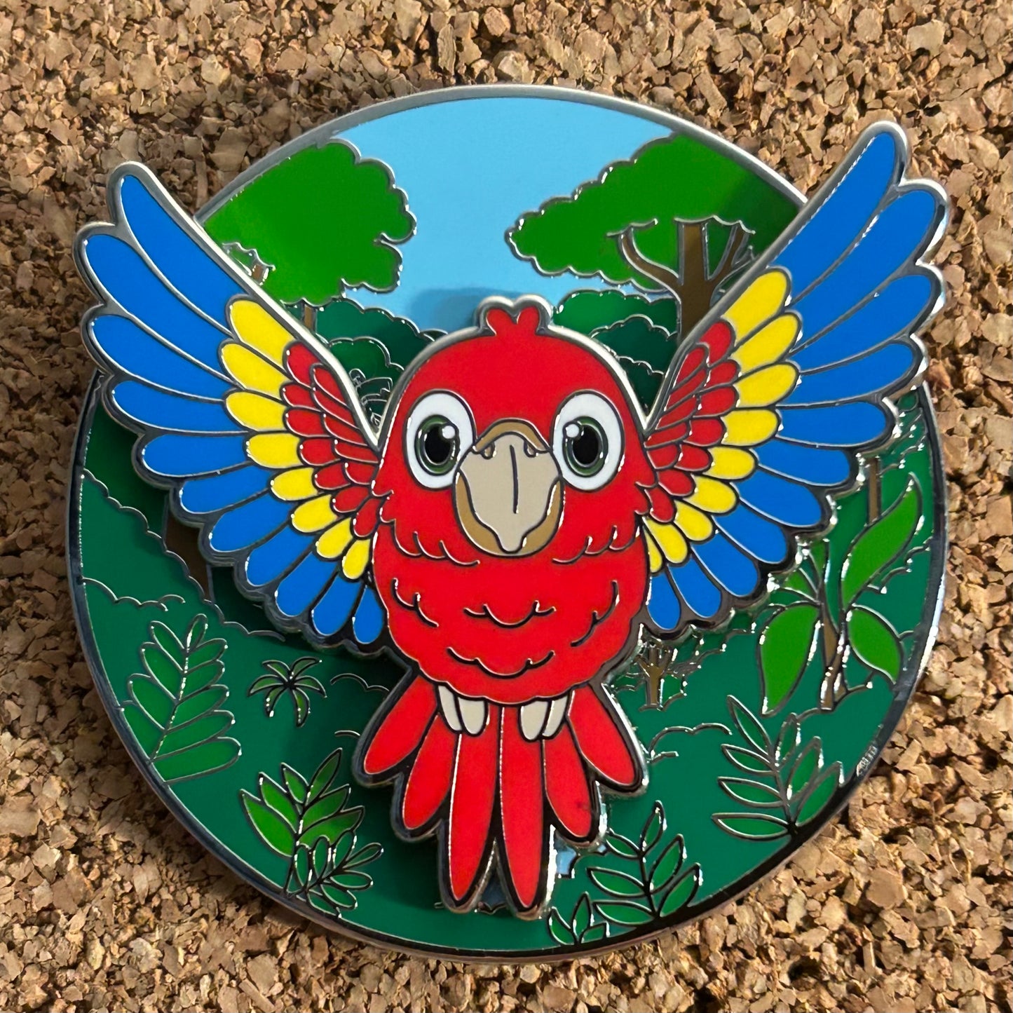 2025 - Kawaii Scarlet Macaw Flying In Rainforest - Pin on Pin