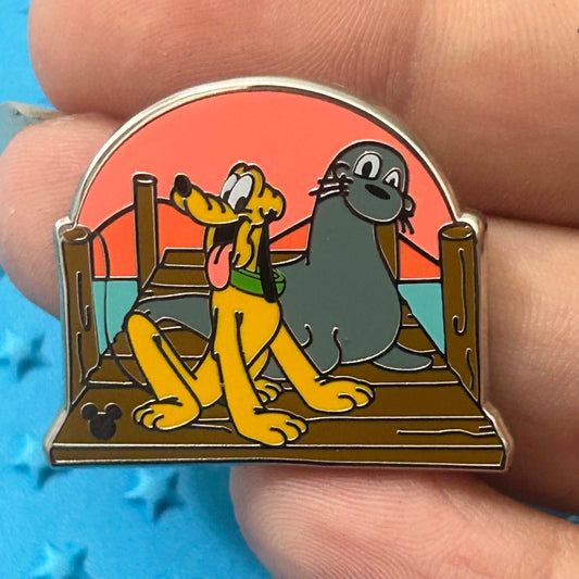 2020 - Pluto with Seal - California Activities - Hidden Mickey - Pin