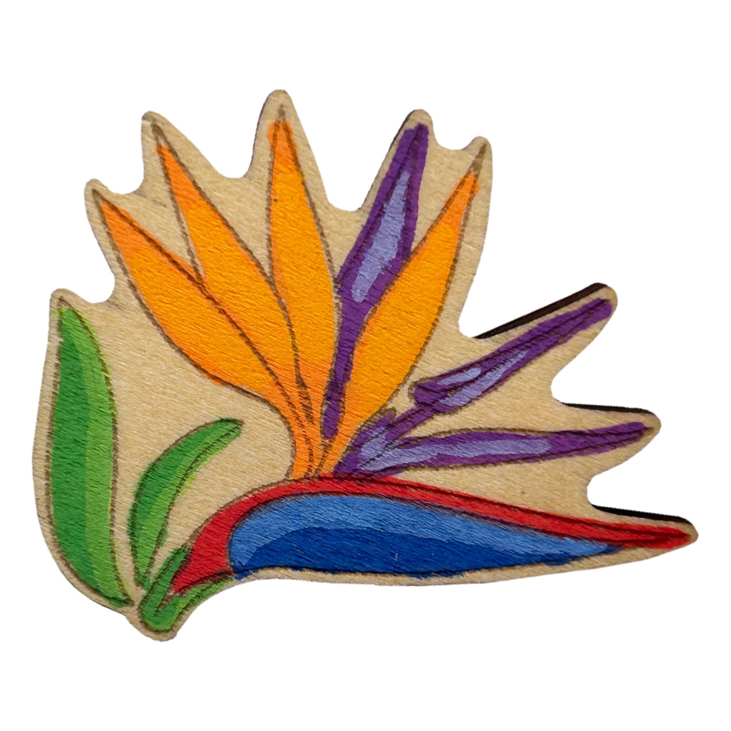Bird of Paradise - Wooden Pin & Magnet
