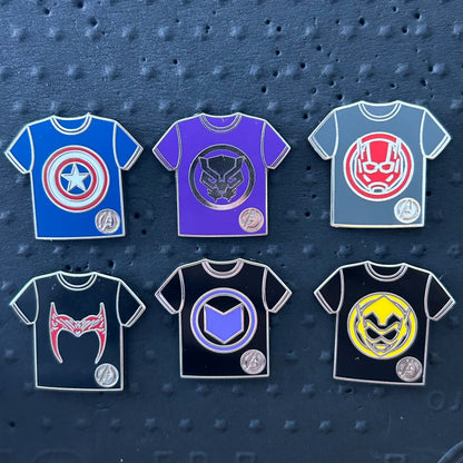 FULL SET - 2024 - Marvel Tshirts - WDW - Marvel - Hidden Disney - Pin