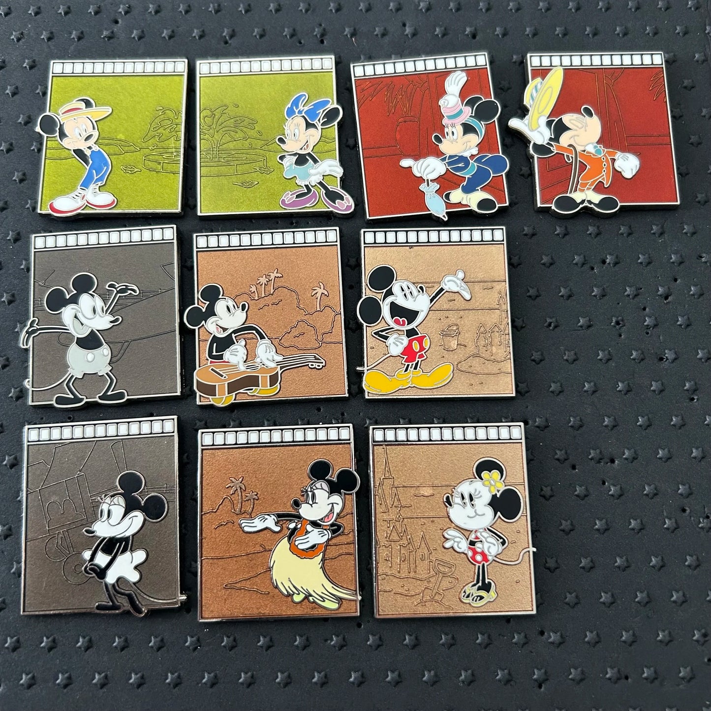 FULL SET - 10 Pins- Mickey and Minnie - 95 Magical Years - Film Strip - LR - Mystery Collection