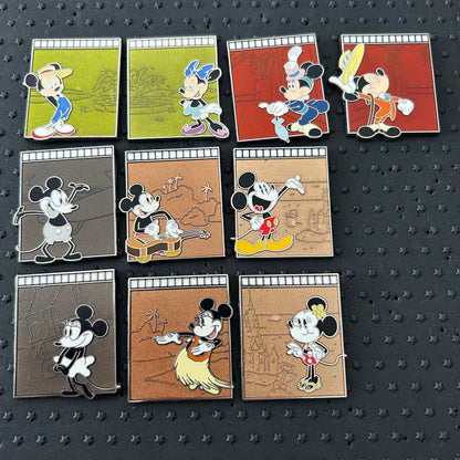 FULL SET - 10 Pins- Mickey and Minnie - 95 Magical Years - Film Strip - LR - Mystery Collection