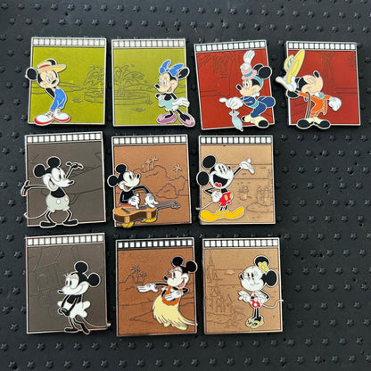 FULL SET - 10 Pins- Mickey and Minnie - 95 Magical Years - Film Strip - LR - Mystery Collection