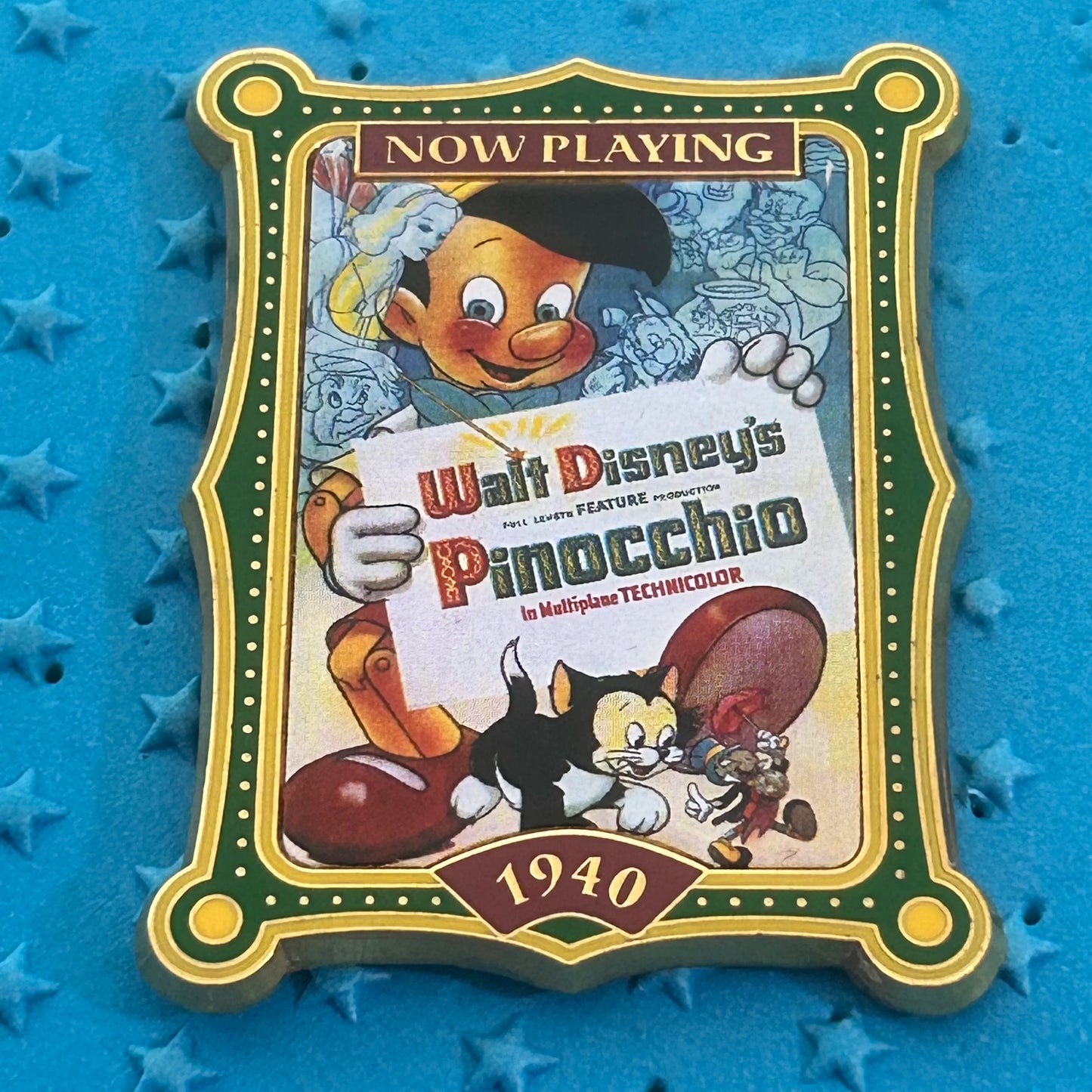 2001 - Pinocchio and Figaro - Movie Poster - Disney Pin