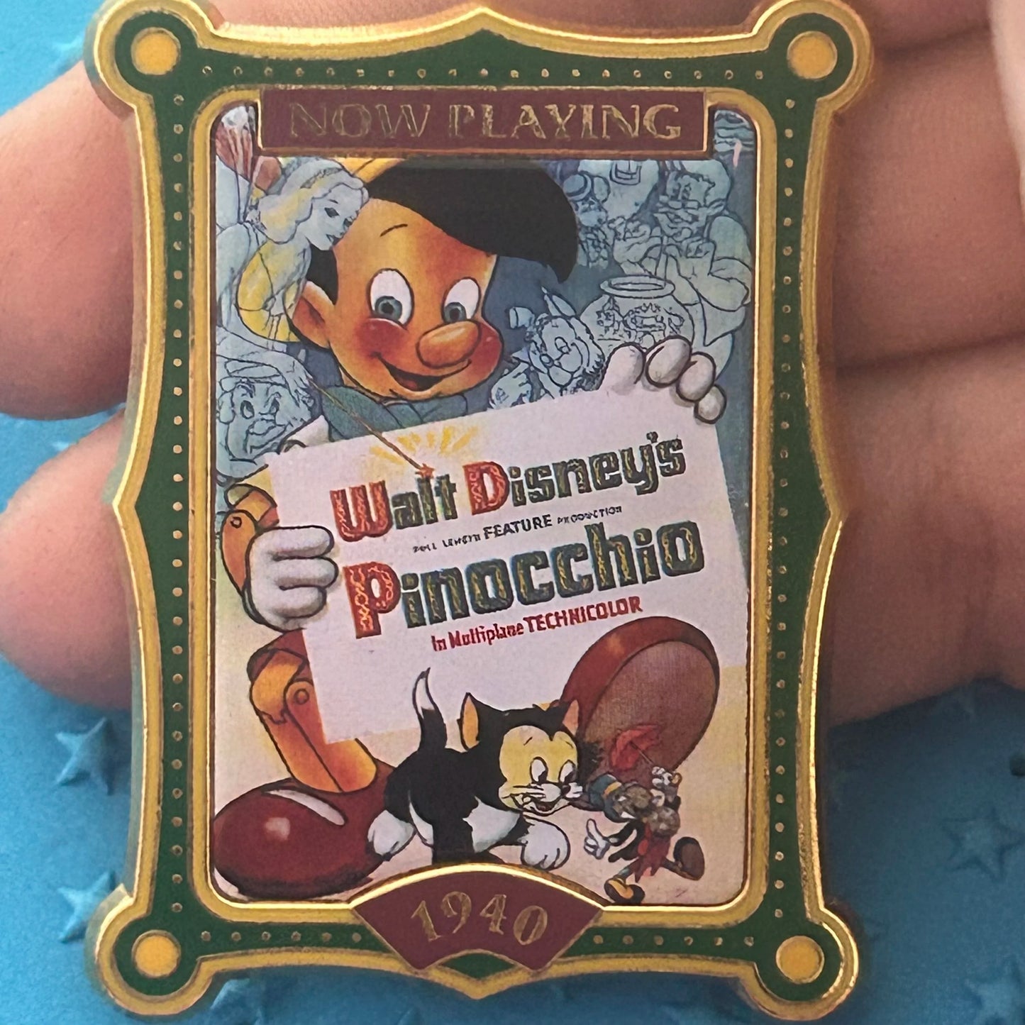 2001 - Pinocchio and Figaro - Movie Poster - Disney Pin