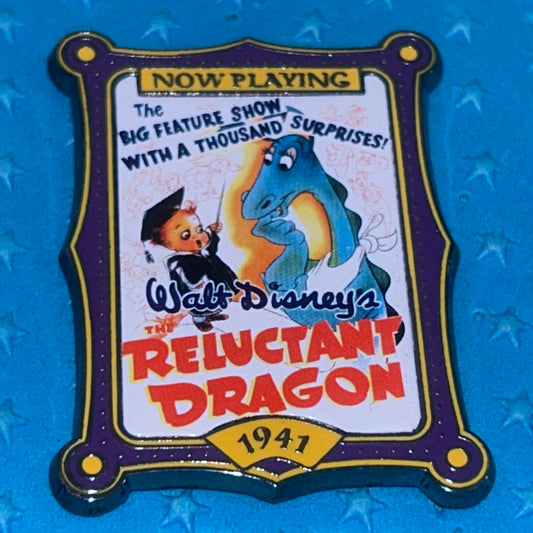 2001 - Reluctant Dragon - Movie Poster - Disney Pin